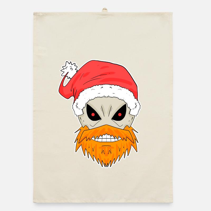 Crâne de Père Noël Torchon bio