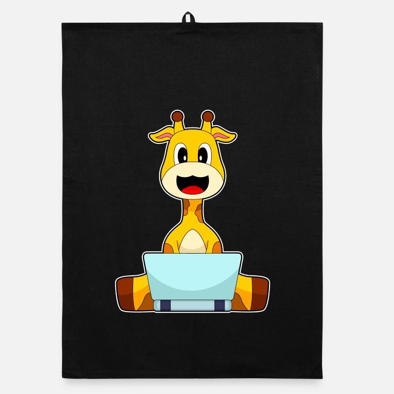 Ordinateur portable girafe Torchon bio