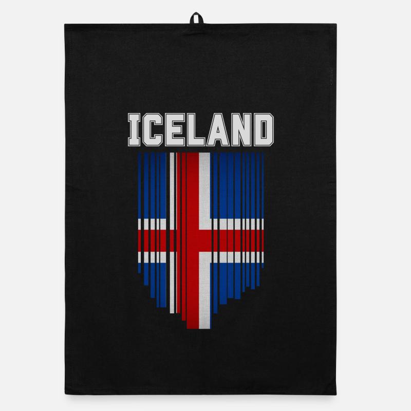 Drapeau de l’Islande, fierté islandaise Torchon bio
