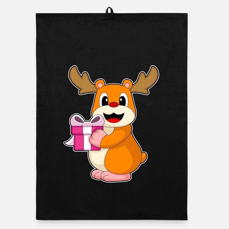 Hamster Christmas Package Organic dish towel