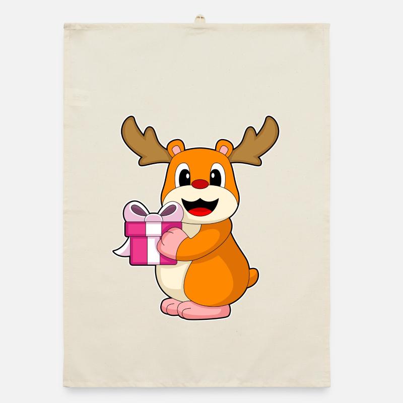 Hamster Christmas Package Organic dish towel
