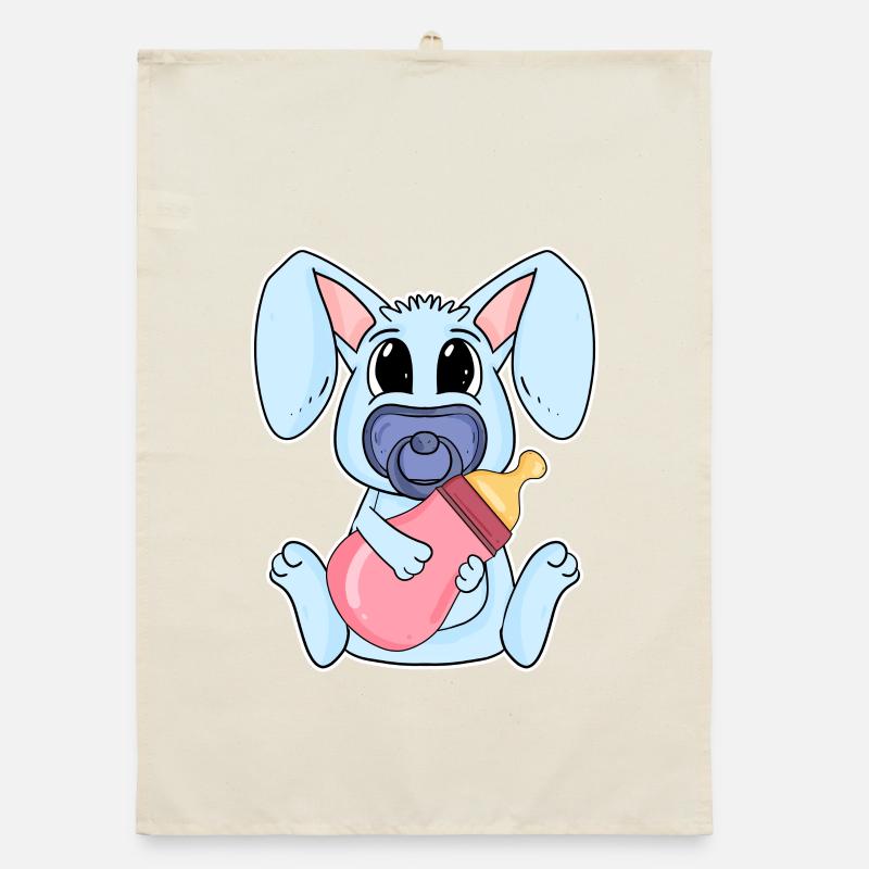 Motif de bébé lapin Torchon bio