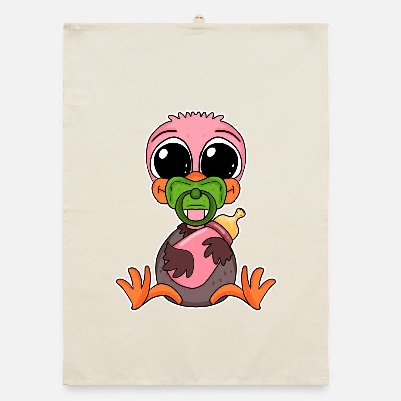 Motif d’autruche bébé Torchon bio