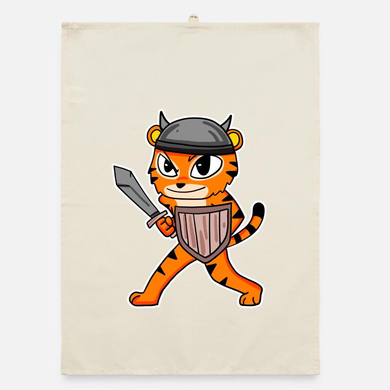 Wikinger Motiv Tiger Organic Geschirrtuch