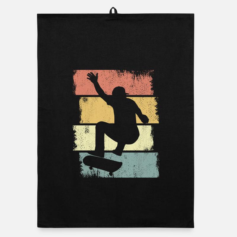 Dessin de garçon de skateboard Torchon bio