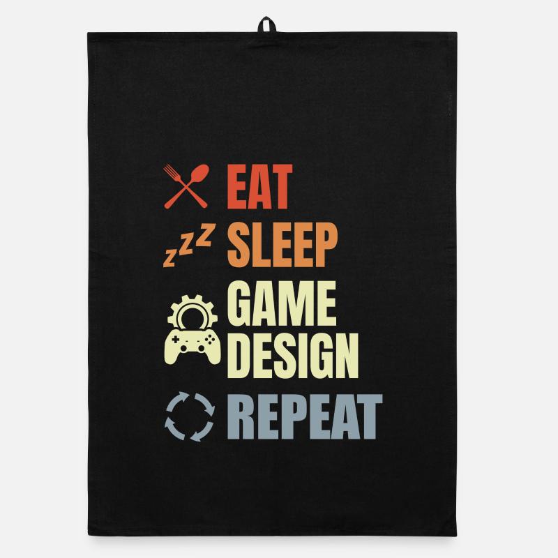 Eat Sleep Game Design Repeat Organic dish towel