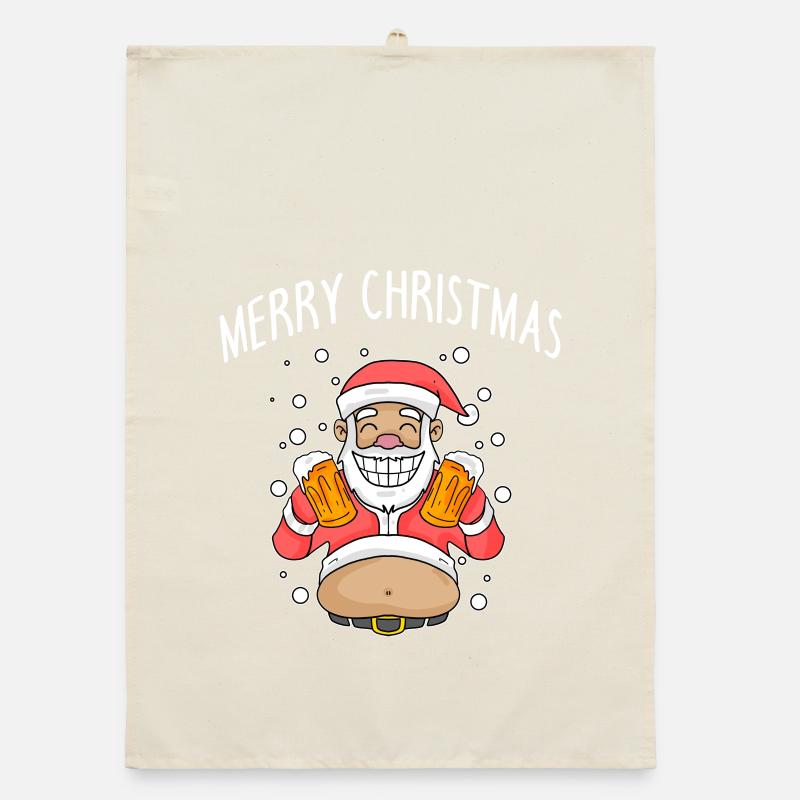 Weihnachtsmann Weihnachten Bier Organic Geschirrtuch