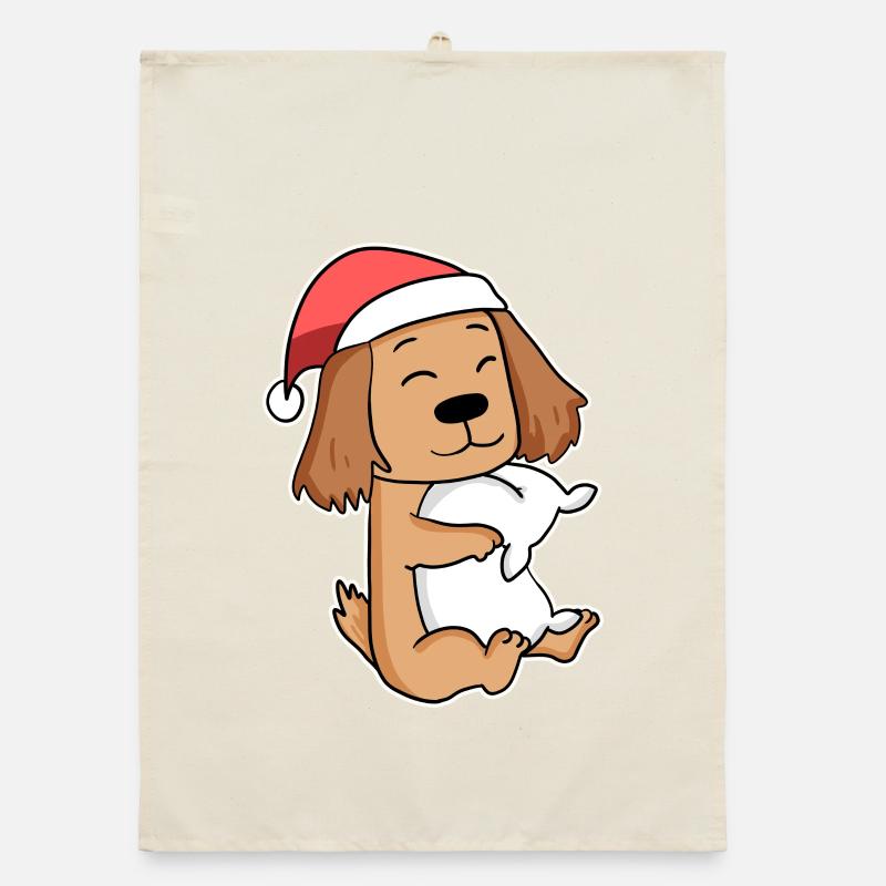 Cocker Spaniel Chien Animal Noël Torchon bio