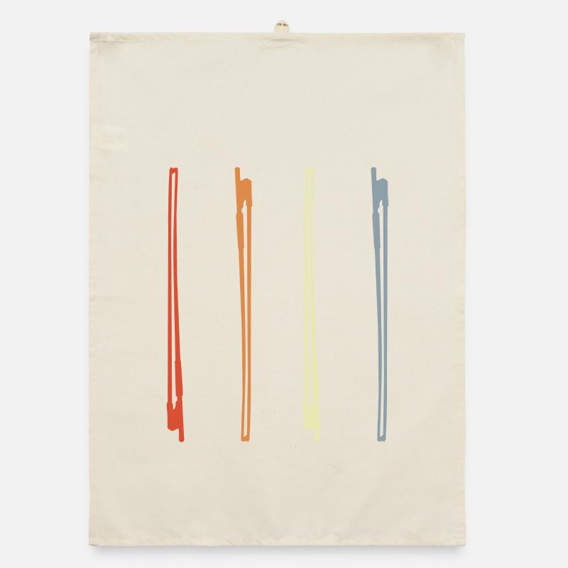 Violin Bow Drawing Organic dish towel
