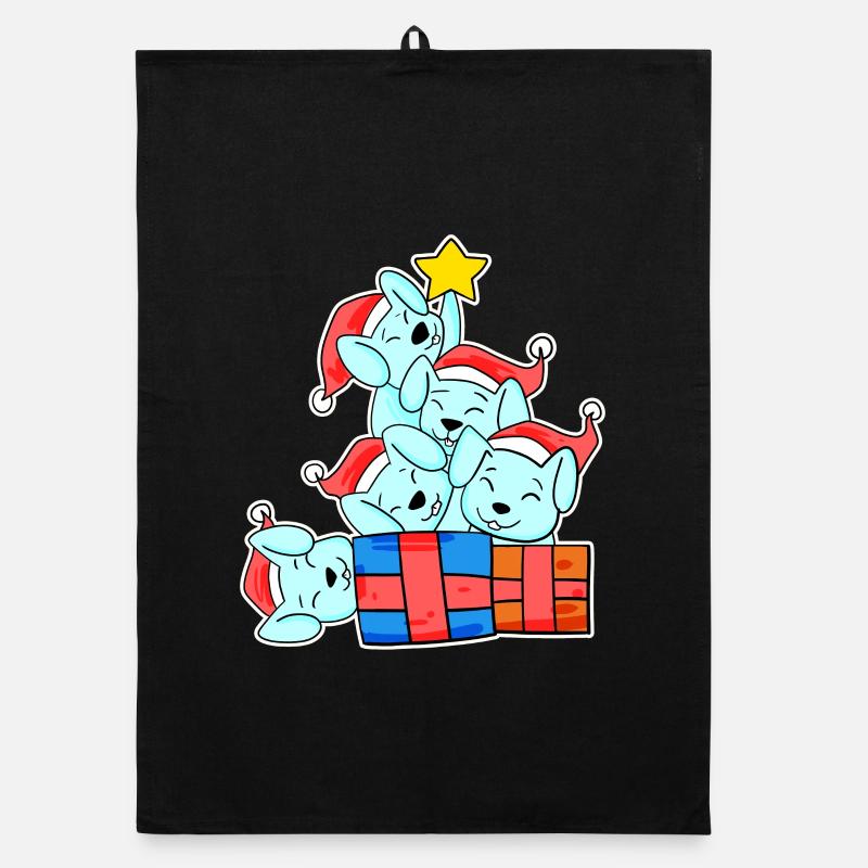 Rabbit Christmas Tree Christmas Organic dish towel