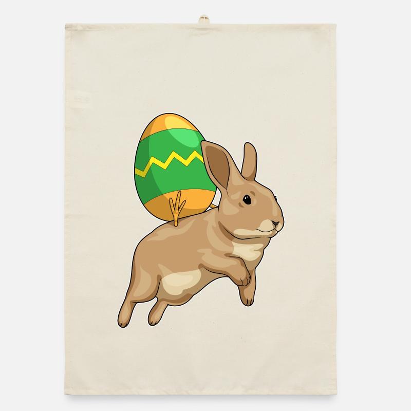 Bunny Easter Riding Organic dish towel