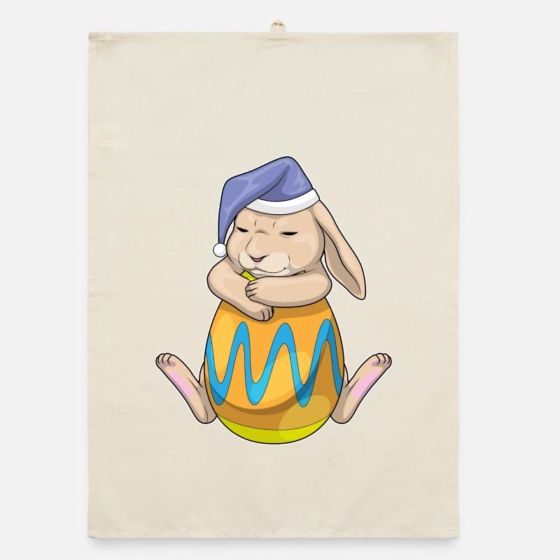 Bunny Easter Sleeping Organic dish towel
