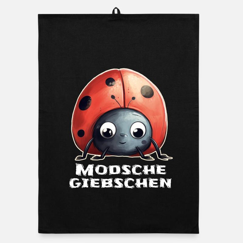 Modschegiebchen Marienkäfer Sächsisch Geschenk Organic Geschirrtuch