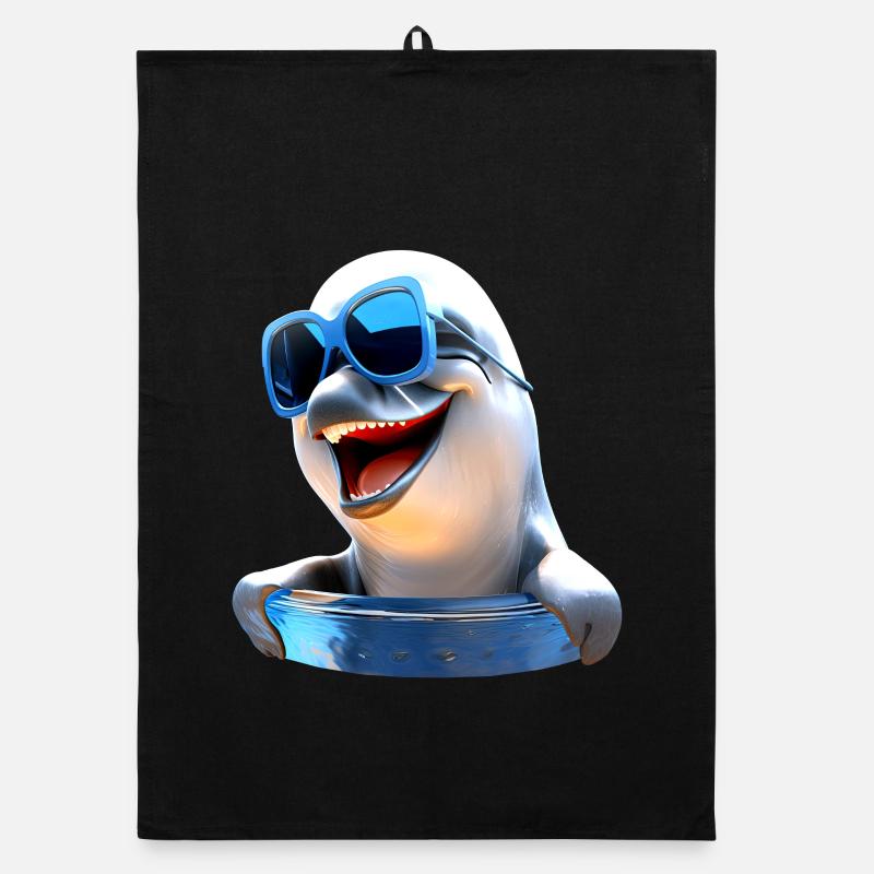 Dolphin Sunglasses Love Dolphins Cute Dolphin Organic dish towel