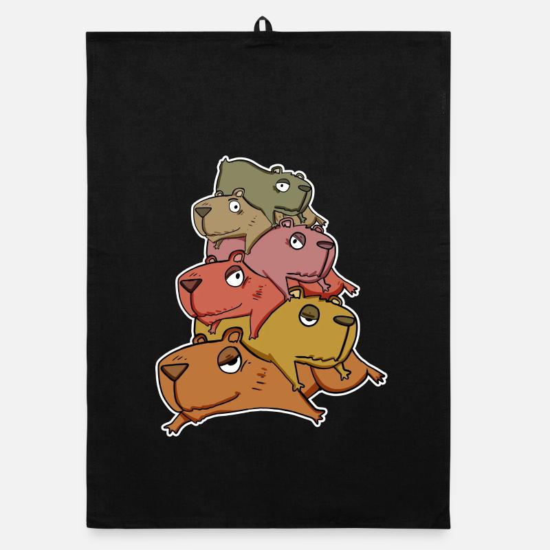 Capybara Tas de Capybara - Torchon bio - noir