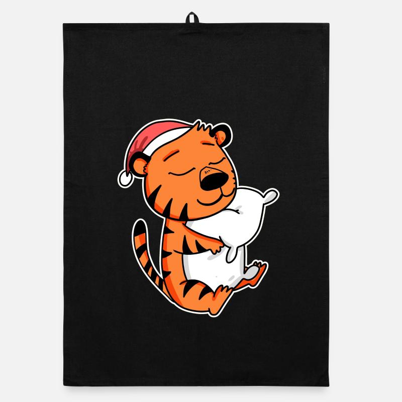 Tigre Mignon Fatigué Noël Torchon bio