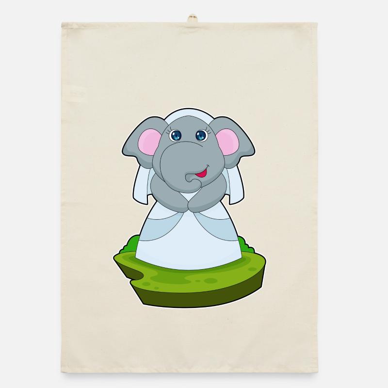 Elefant Braut Schleier Hochzeit Organic Geschirrtuch