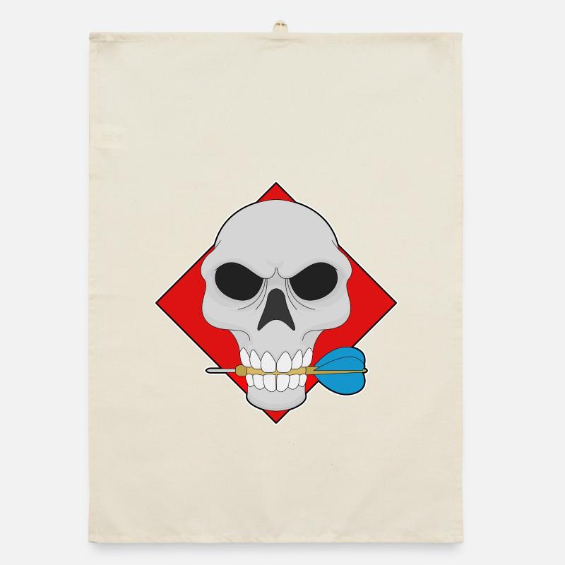 Fléchette tête de mort Torchon bio