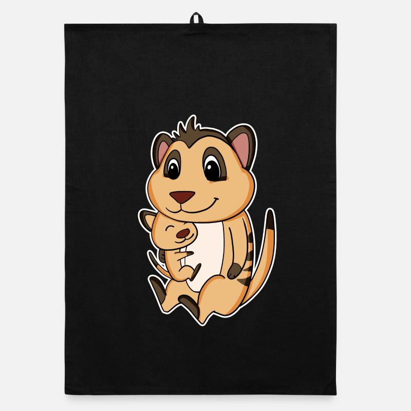 Famille de suricates - Suricate avec bébé Torchon bio