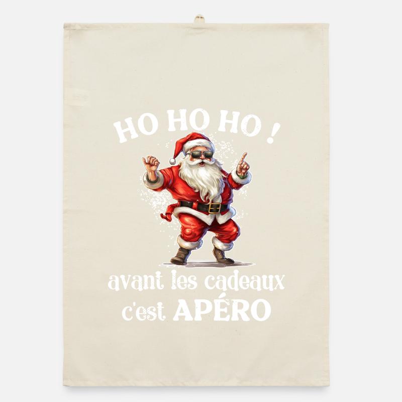 Pull Moche De Noël Humour Père Noel Apéro Cadeau Torchon bio