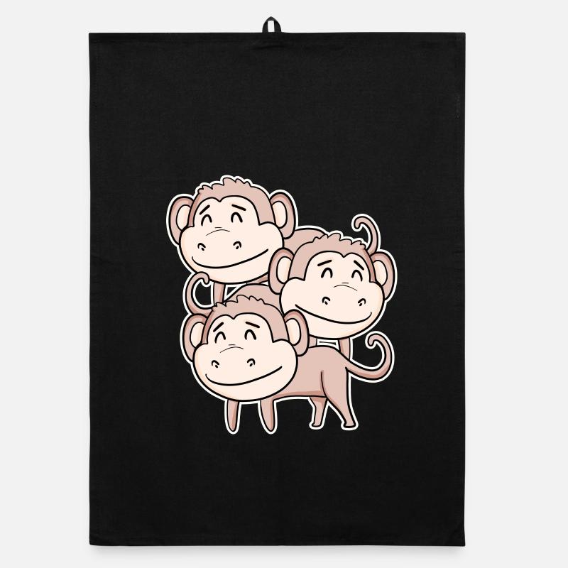 Singe mignon - Motif de singe Torchon bio