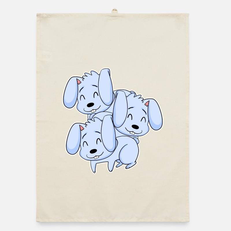 Motif de lapin Torchon bio