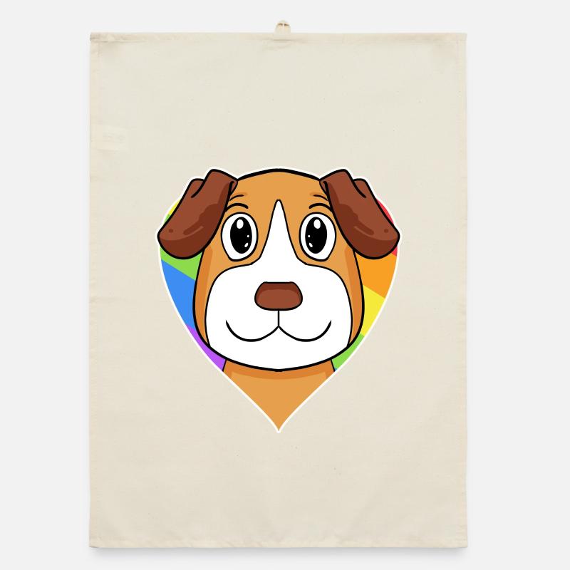 Jack Russell Terrier Rainbow Organic dish towel