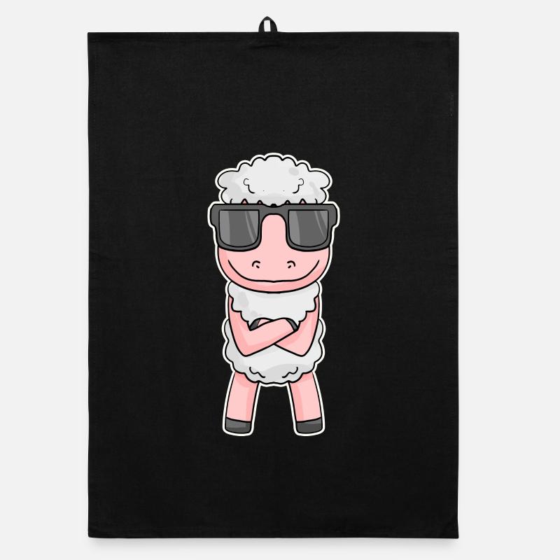 Sheep with glasses Organic dish towel