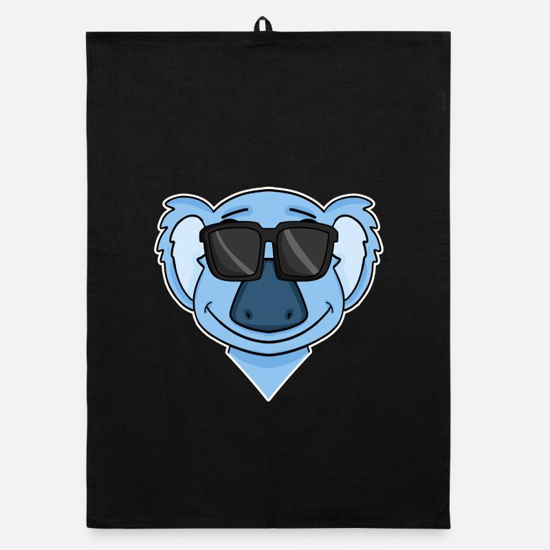 Koala mit Brille Organic Geschirrtuch