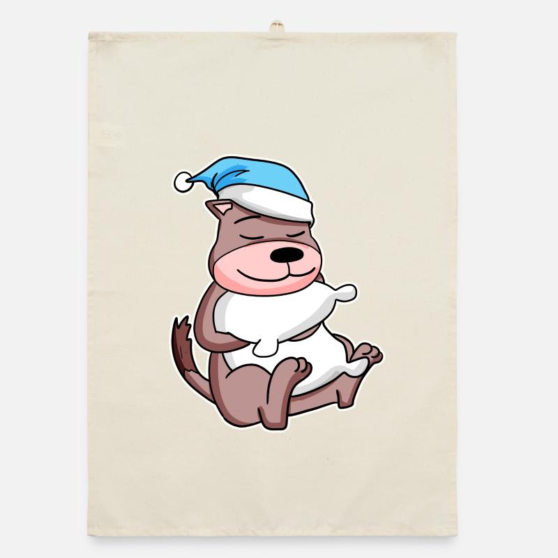 Belette avec oreiller et bonnet de somnolence Torchon bio