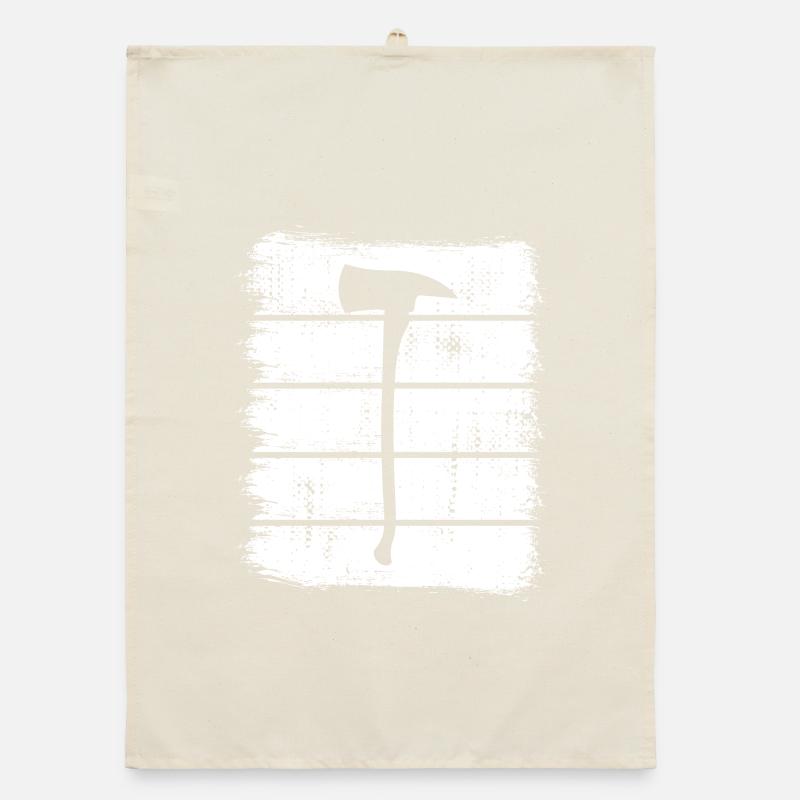 Firefighter Axe Sketch Organic dish towel