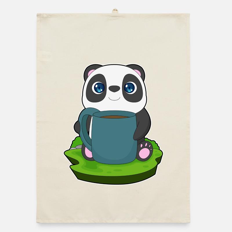 Panda Kaffee Becher Organic Geschirrtuch