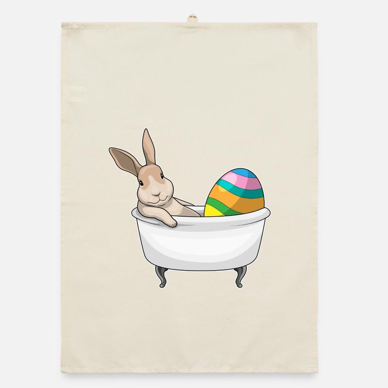 Bunny Easter Bathtub Organic dish towel