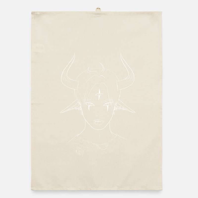 Inccubus Demon | Occult|Devil Horns|Third Eye Organic dish towel