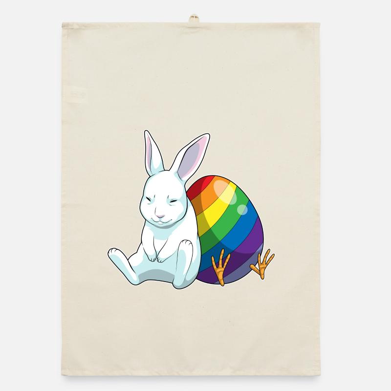 Bunny Easter Rainbow Organic dish towel