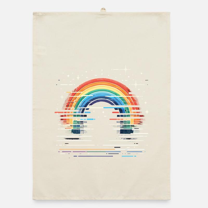 Regenbogen Stern Glitzer Organic Geschirrtuch