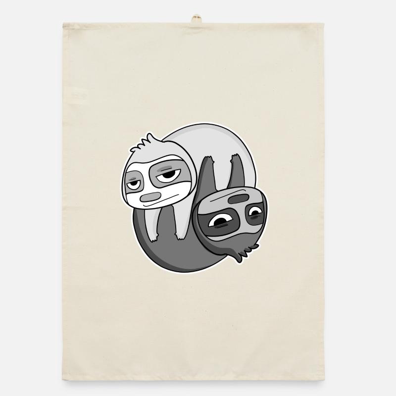 Yin Yang Sign Sloth Organic dish towel