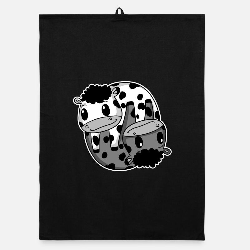 Vache de signe Yin Yang Torchon bio