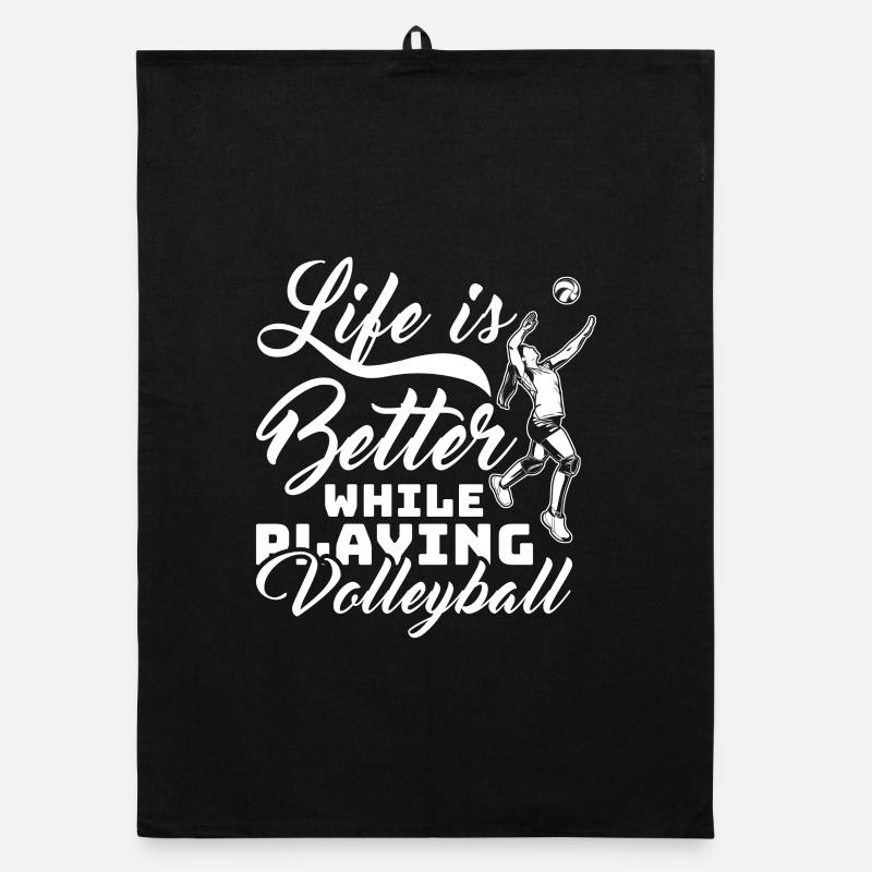 Life is better with volleyball Organic dish towel