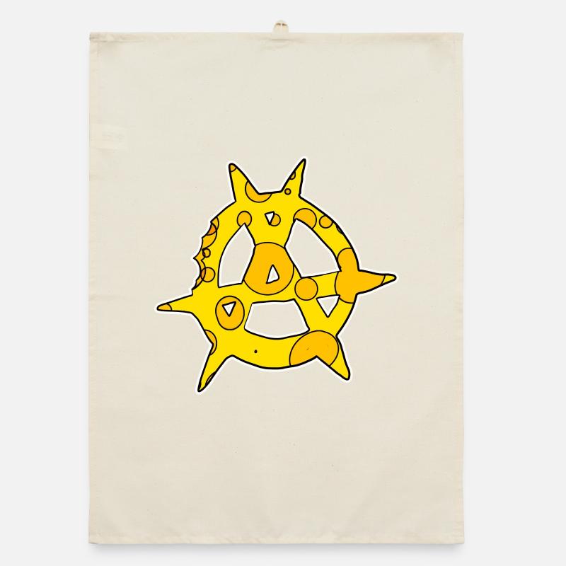 Anarchy symbol made of cheese Organic dish towel