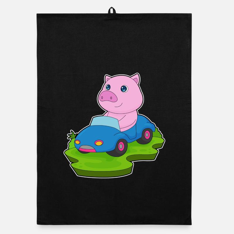 Schwein Auto Organic Geschirrtuch