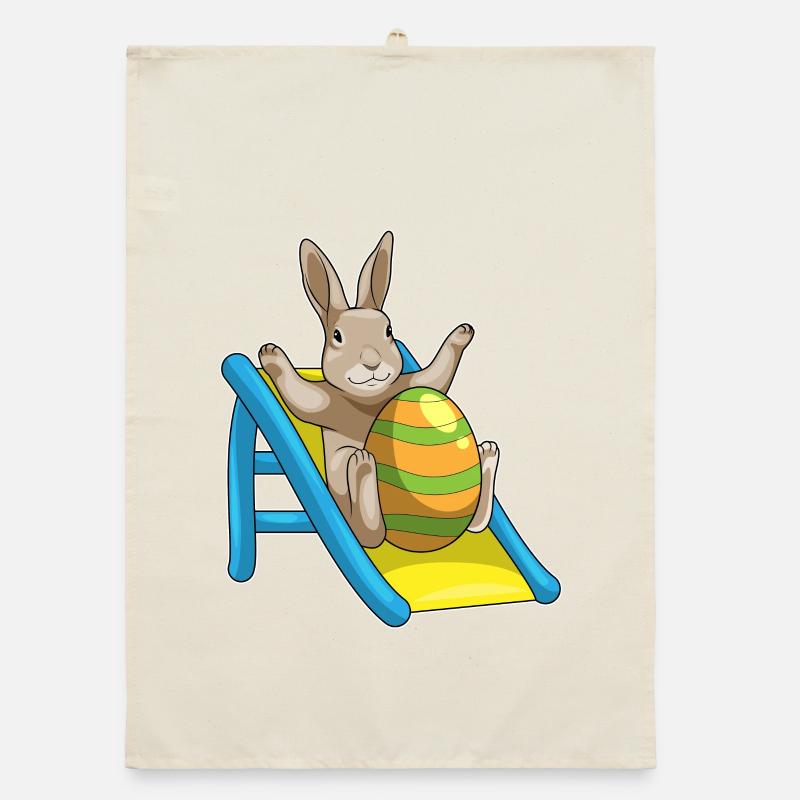 Bunny Easter Slide Organic dish towel