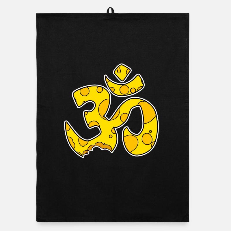 Käse OM Zeichen Symbol Meditation Organic Geschirrtuch