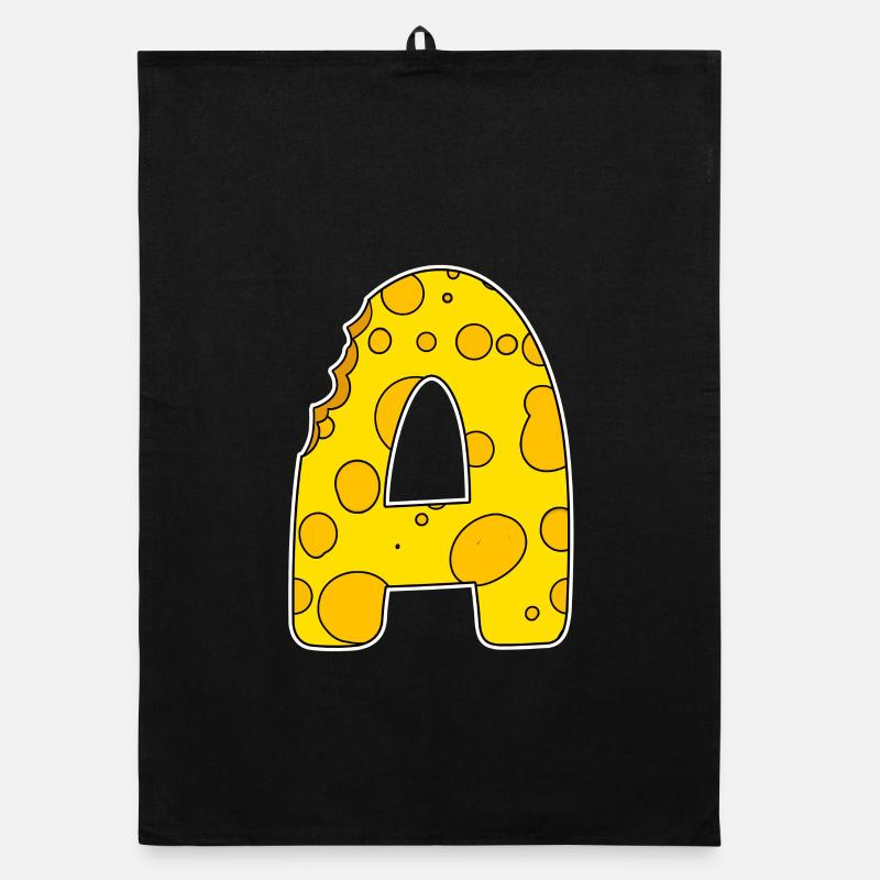 Lettre A - Lettre initiale A - Motif Fromage Torchon bio
