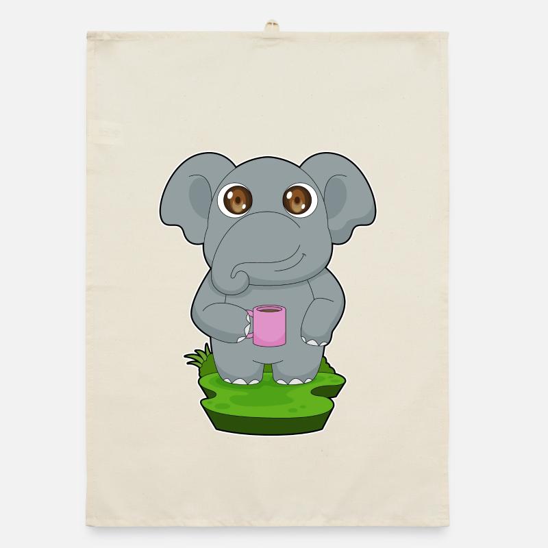 Elefant Kaffee Becher Organic Geschirrtuch