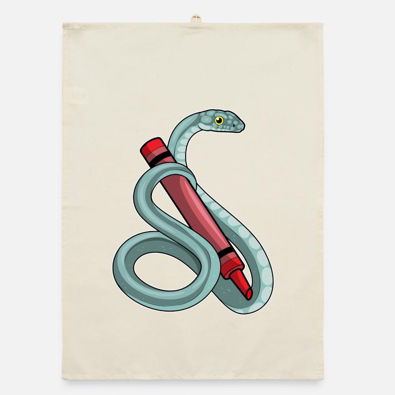 Snake Student Crayon School Organic dish towel