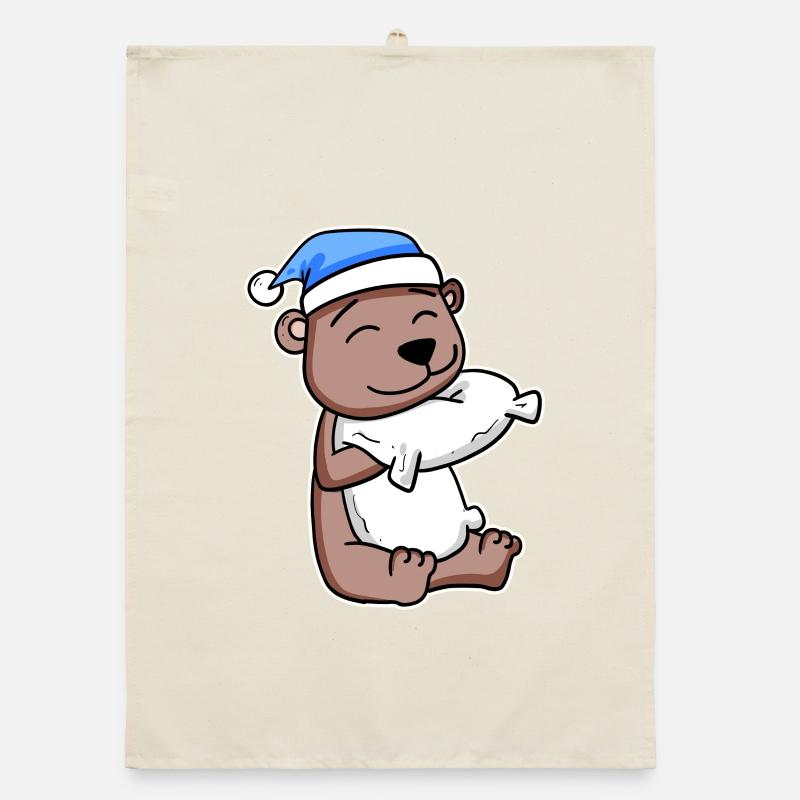 Ours avec oreiller et bonnet de couchage Torchon bio