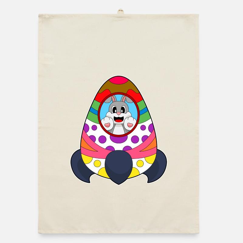 Bunny Easter Rocket Organic dish towel