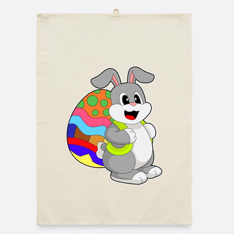 École de Pâques Bunny Torchon bio
