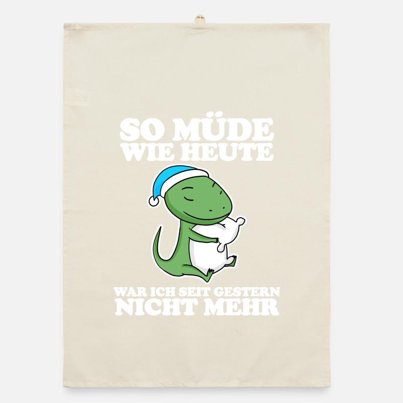Ausschlafen Müde Spruch lustig Schlafen - Echse Organic Geschirrtuch